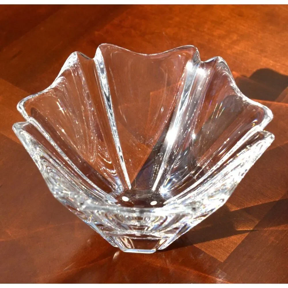 Vintage Orrefors Signed Orion Crystal Bowl - Lars Hellsten 80s Swedish Glass
